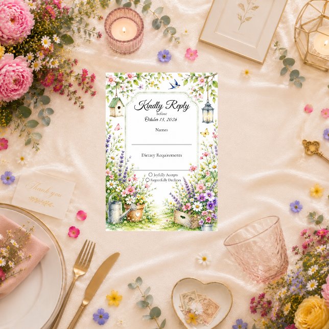 Cartons Réponse Mariage de Jardin Enchanté (Créateur téléchargé)