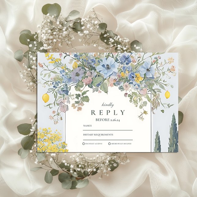 Cartons Réponse Mariage de jardin méditerranéen (Créateur téléchargé)