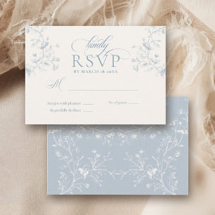 Cartons Réponse Mariage de jardin romantique à la calligraphie flo