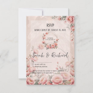 Cartons Réponse Mariage de jardin secret Romantique Floral