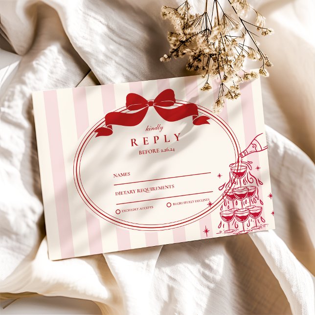 Cartons Réponse Mariage de la tour de Champagne Whimsical (Créateur téléchargé)