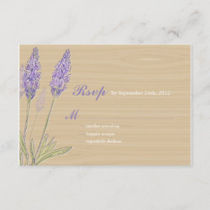 Cartons Réponse Mariage de lavande rustique