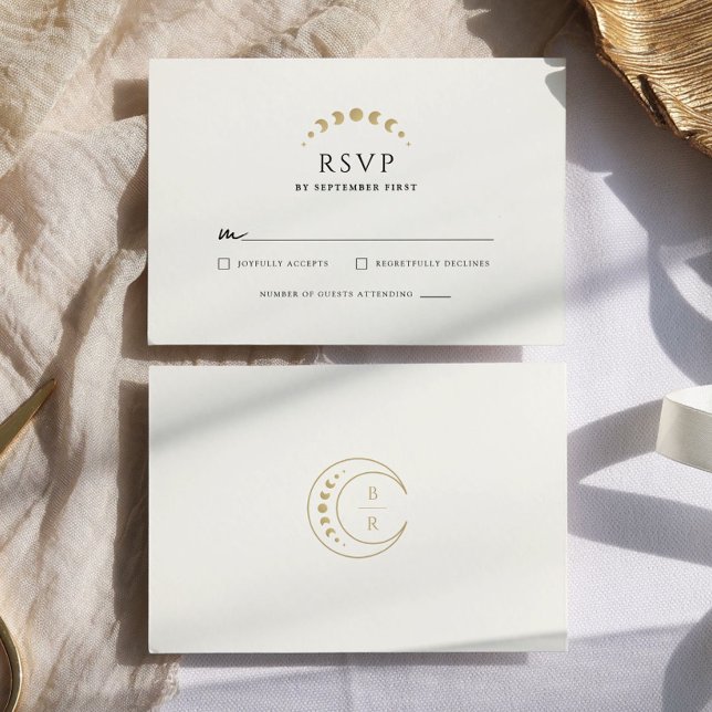 Cartons Réponse Mariage de lune céleste d'or (Créateur téléchargé)