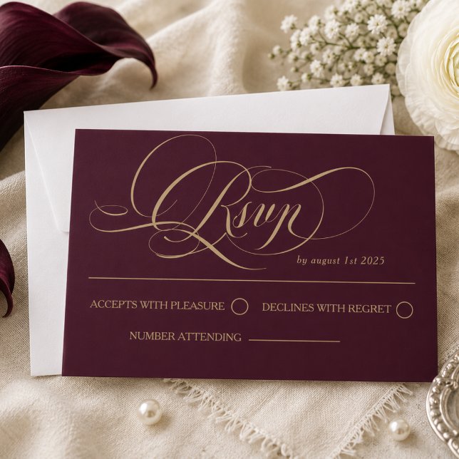 Cartons Réponse Mariage de luxe en Bourgogne (Créateur téléchargé)