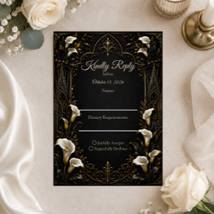 Cartons Réponse Mariage de luxe gothique