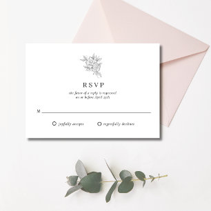 Cartons Réponse Mariage de monogramme de fleurs botaniques