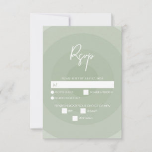 Cartons Réponse Mariage de monogramme moderne Sage Green