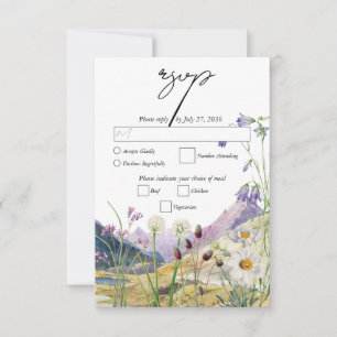 Cartons Réponse Mariage de montagne Rustique Fleur sauvage aquarel