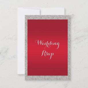 Cartons Réponse Mariage de Noël Ruby Rouge Élégant et Bauble Brill
