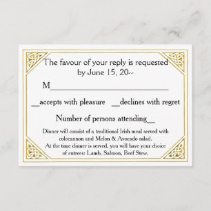 Cartons Réponse Mariage de noeud d'amour celtique RSVP, Répondre,