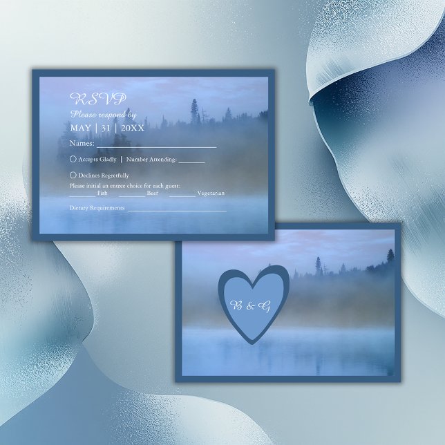 Cartons Réponse mariage de paysage forestier bleu poussiéreux (Créateur téléchargé)