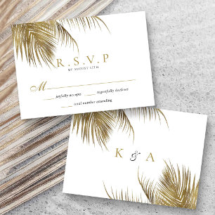 Cartons Réponse Mariage de plage élégant sous les palmiers tropica