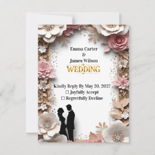 Cartons Réponse 🌺Mariage de printemps avec fleurs de pêche 💐