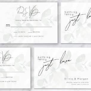 Cartons Réponse Mariage de script de calligraphie Eucalyptus