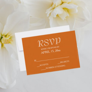 Cartons Réponse Mariage de style simple orange brûlé