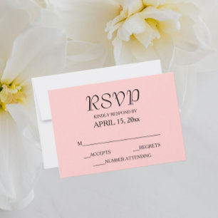 Cartons Réponse Mariage de style simple rose pâle
