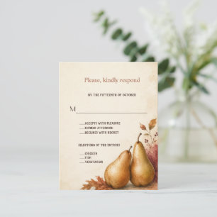 Cartons Réponse Mariage de Thanksgiving automnal à l'aquarelle élé