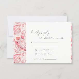 Cartons Réponse Mariage de typographie classique moderne Blush Pai