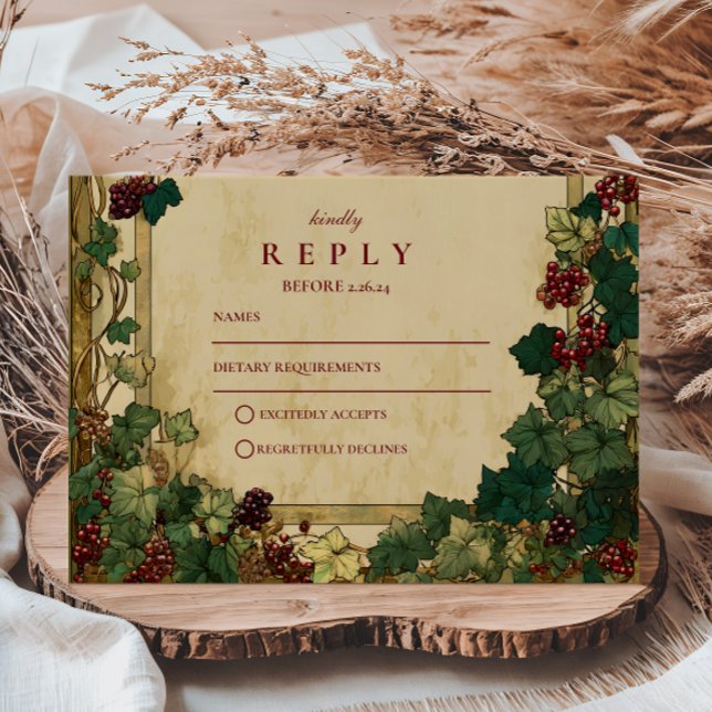 Cartons Réponse Mariage de verdure de lierre enchanté (Créateur téléchargé)