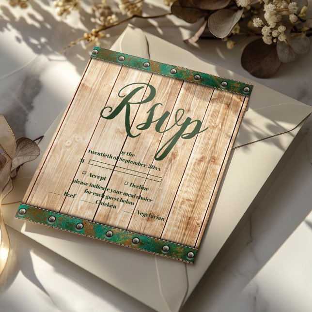 Cartons Réponse Mariage de vigne Moderne Chic  (Créateur téléchargé)