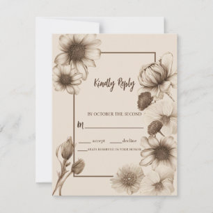 Cartons Réponse Mariage d'élégance d'automne