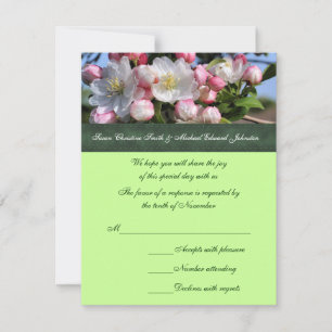 Cartons Réponse Mariage des fleurs du printemps blanc