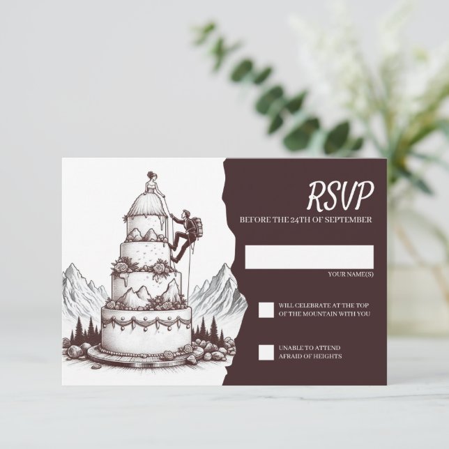 Cartons Réponse Mariage des Grimpeurs de Gâteau (Debout devant)