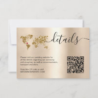 Mariage Destination World Map Détails QR Code