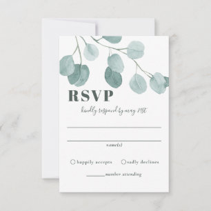Cartons Réponse Mariage d'eucalyptus en argent