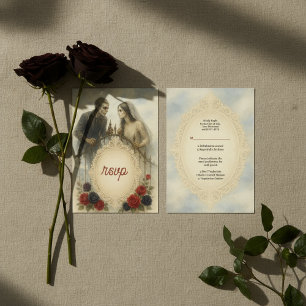 Cartons Réponse Mariage d'Halloween de Couple Gothique Zombie