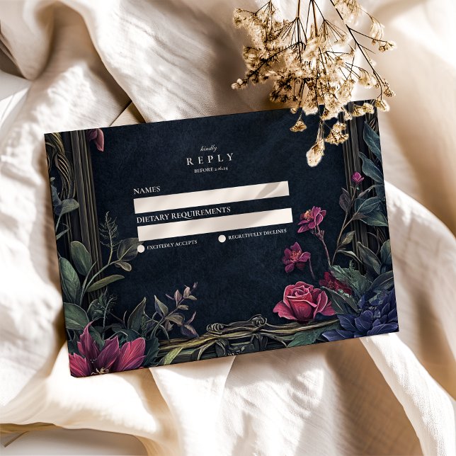 Cartons Réponse Mariage d'Halloween floral Art nouveau (Créateur téléchargé)