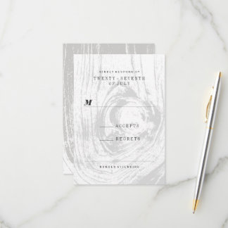 Cartons Réponse Mariage d'hiver classique moderne rustique avec un