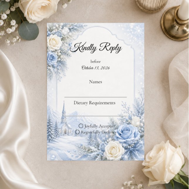 Cartons Réponse Mariage d'hiver enchanté (Créateur téléchargé)