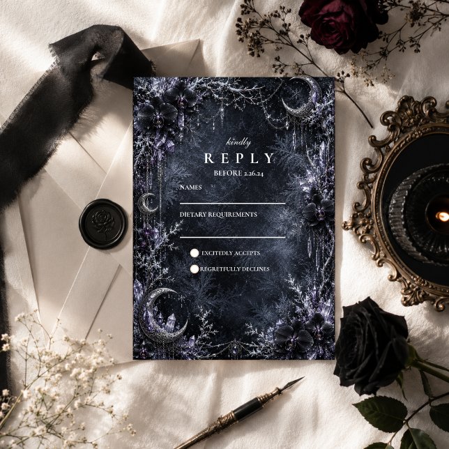 Cartons Réponse Mariage d'hiver gothique enchanté (Créateur téléchargé)