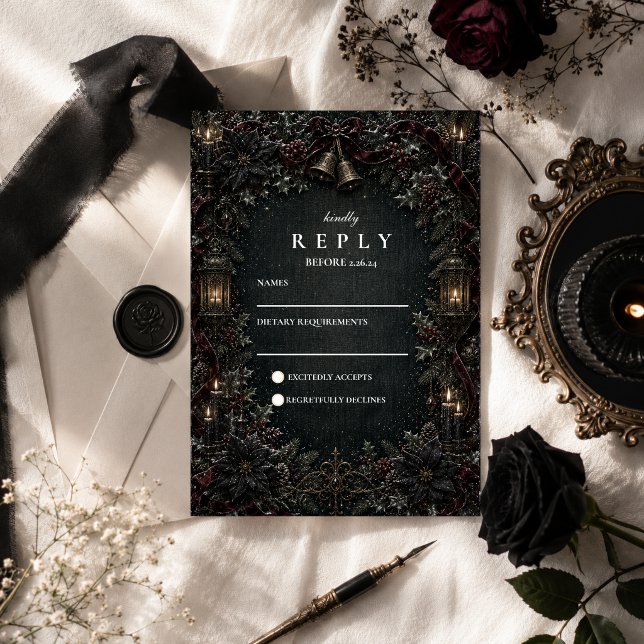 Cartons Réponse Mariage d'hiver gothique goth (Créateur téléchargé)