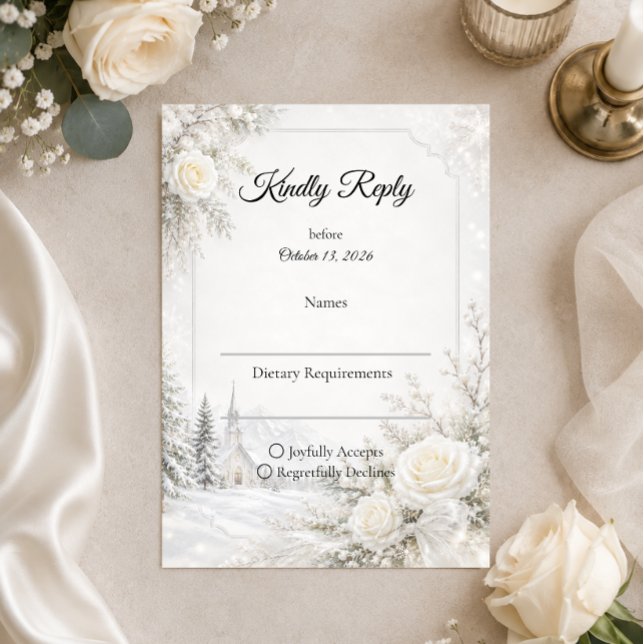 Cartons Réponse Mariage d'hiver intemporel (Créateur téléchargé)