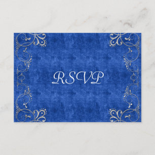 Cartons Réponse Mariage diamant Sea Blue & White Velvet Deco