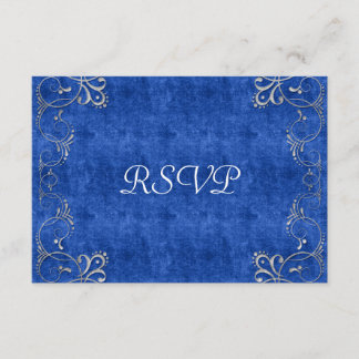 Cartons Réponse Mariage diamant Sea Blue & White Velvet Deco