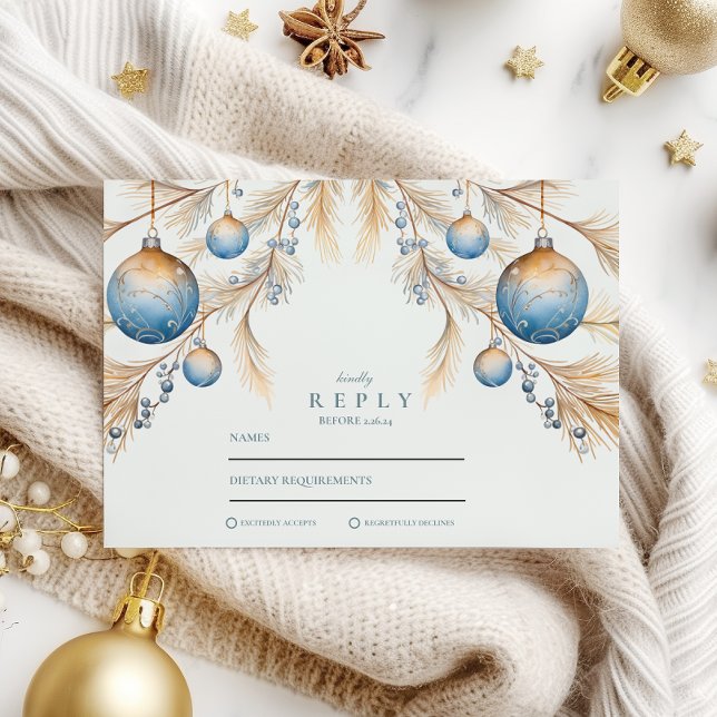 Cartons Réponse Mariage d'ornement bleu Dusty (Créateur téléchargé)