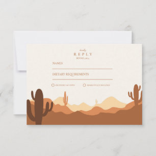 Cartons Réponse Mariage du désert de Sunset Cactus