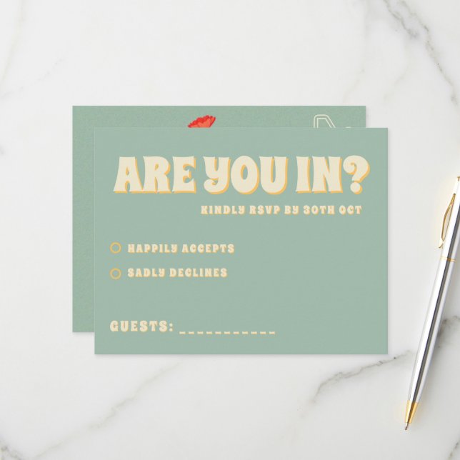 Cartons Réponse Mariage du jardin botanique fleur sauvage (Devant/Arrière en situation)