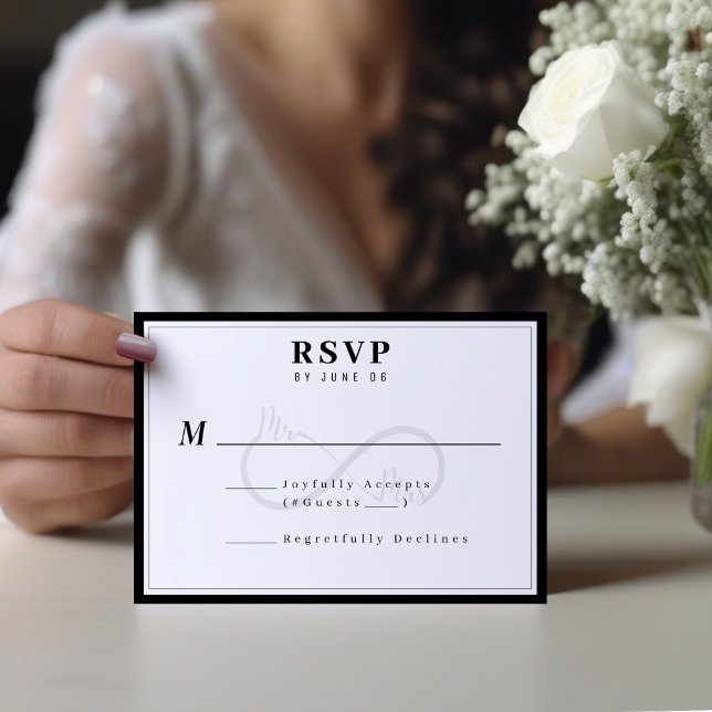 Cartons Réponse Mariage du symbole M & Mme Infinity (Mr & Mrs Infinity Symbol Wedding RSVP Card
)