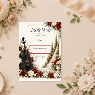 Cartons Réponse Mariage Élégance Jardin Musical Romantique