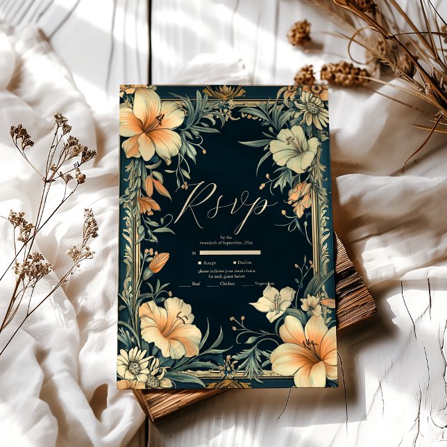 Cartons Réponse Mariage Élégance Royale Victorienne  (Créateur téléchargé)