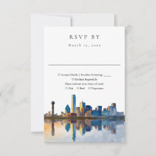 Cartons Réponse Mariage élégant à Dallas avec vue sur la skyline e