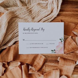 Cartons Réponse Mariage élégant à la florale rose vif moderne