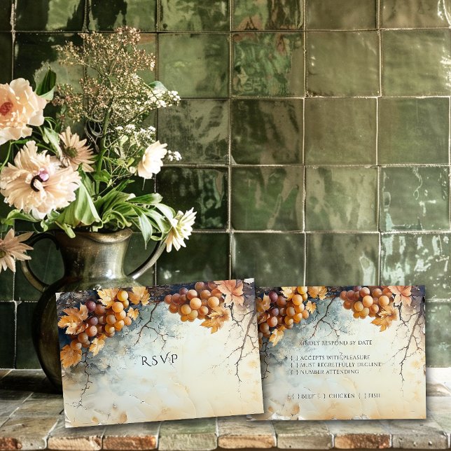 Cartons Réponse  Mariage élégant à l'aquarelle au vignoble du doma (Créateur téléchargé)