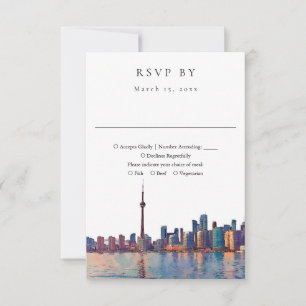Cartons Réponse Mariage élégant à Toronto avec vue sur la ville en