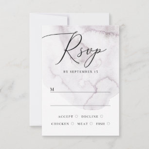 Cartons Réponse Mariage élégant aquarelle poussiéreux écriture vio