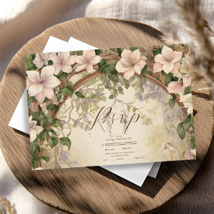 Cartons Réponse Mariage élégant Art nouveau